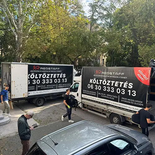 Lakossági és céges költöztetés – Redstaff Költöztetés csapata munkában